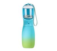 Botella de Agua para Perros 550ml/300ml Antifugas con contenedor de Comida 100g Sin BPA Material Alimentario para Exterior Senderismo Viaje(Blue+Green,Small)