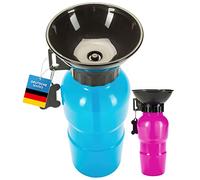 Botella de Agua para Perros con Bebedero Integrado Botella de Agua para Viajes Botella para Perros con Bebedero 600ml (Azul)