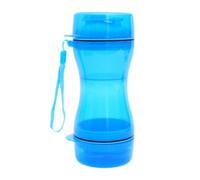 Botella de agua para perros con contenedor de alimentos para caminar, botella de agua portátil a prueba de fugas, botella de agua ligera para mascotas, para senderismo, fácil de llevar, sin BPA
