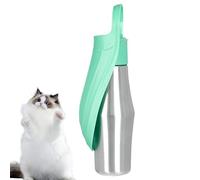 Botella de agua para perros en paseos, dispensador de cuenco de agua a prueba de fugas para mascotas, contenedor de acero inoxidable a prueba de fugas de 750 ml para perros, gatos, senderismo, camping
