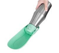 Botella de agua para perros para paseos | Dispensador de agua para cachorros con cuenco, dispensador portátil de acero inoxidable a prueba de fugas para gatos, perros, senderismo, viajes, al aire