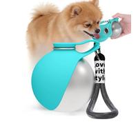 Botella de agua para perros para viajes, 285 ml, acero inoxidable, con cuenco de silicona plegable y sistema de retorno, botella de agua portátil a prueba de fugas para perros para senderismo y viajes