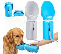 Botella de Agua para Perros Portátil 550ml, Bebedero Plegable de Silicona para Perros, Dispensador de Viaje Antifugas, Comedero Portátil de Perro para Paseos (2Pcs-A)