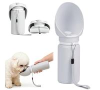 Botella de Agua para Perros Portátil 550ml, Bebedero Plegable de Silicona para Perros, Dispensador de Viaje Antifugas, Comedero Portátil de Perro para Paseos (Gray)