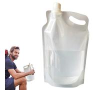 Botella de agua para senderismo - Bolsa de agua transparente plegable de 2 litros, botella de viaje reutilizable, botella de agua portátil ligera | Bolsa de agua deportiva resistente para ciclismo