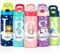 Botella de Agua Personalizada con Foto & Nombre para Niños | Termo Personalizada con Pajita Botella Termica Niños de Acero Inoxidable Botella Agua Niña Regalo Personalizado Infantil