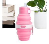 Botella de agua plegable, a prueba de fugas con paja, 8,3 x 8,3 x 5,3 cm portátil Hydration Device, Hiking Fishing Backpacking Cycling Daily Commute, Travel Utility Accessory, Home Accessories for