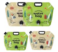 Botella de agua plegable de 8 litros, bolsa de camping portátil con grifo a prueba de fugas, contenedor de agua plegable duradero sin BPA para senderismo y acampada, p light yellow and green 2 piezas