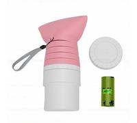 Botella de Agua Plegable para Perros, dispensador de Agua portátil de Silicona a Prueba de Fugas de 550ml para Caminar al Aire Libre y Senderismo (Pink)