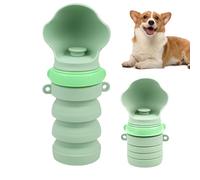 Botella de agua portátil para perro, a prueba de fugas, plegable, para mascotas, material Tritans con 1 operación manual, ligera y compacta para senderismo, camping, 26,5 x 10,2 x 10,2 cm, rosa, verde
