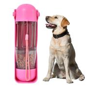 Botella de agua portátil para perros, botella de agua 3 en 1 para exteriores, a prueba de fugas, para caminar al aire libre, senderismo, viajes, azul #rosa