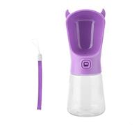 Botella de Agua portátil para Perros y Gatos de 350 ml, Taza de Beber para Mascotas con dispensador de un Solo botón, alimentador de Viaje a Prueba de Fugas para Mascotas pequeñas, (Púrpura)