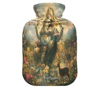 Botella de agua retro étnica con diseño de elefantes tribales para agua caliente con funda suave, bolsa de 2 L para dolor muscular