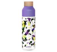 Botella de agua reutilizable Ice de 840 ml, tapón de madera/motivo floral
