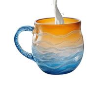 Botella de agua/taza de taza de café con mango, patrón de la puesta de sol en el océano | Platos elegantes y reutilizables para beber para el hogar, oficina, cocina, playa, familia, adultos y niños, r