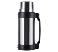 Botella de agua térmica de acero inoxidable de 2 l a prueba de fugas con asa y taza portátil para bebidas frías y calientes.