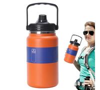 Botella de Agua Termoaislada - Acero Inoxidable para Senderismo - Botella de Agua Portátil Grande de 4 Litros para Playa Colegio Deporte Acampada Senderismo Viajes Ciclismo