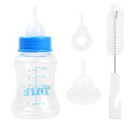 Botella de Alimentación para Mascotas, Kit de Biberón para Cachorros de Perro Gatitos, Botella 60ml 150ml de Silicona con Mini Pezones de Repuesto para Animales Pequeños (Azul Grande)