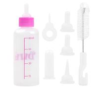 Botella de Alimentación para Mascotas, Kit de Biberón para Cachorros de Perro Gatitos, Botella 60ml 150ml de Silicona con Mini Pezones de Repuesto para Animales Pequeños (Rosa pequeño)