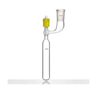 Botella de almacenamiento de disolvente con boca de molienda interna, pared gruesa, nueva válvula de vacío de 8 mm de alto,(100mL-F764108Y)