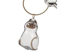 Botella de almacenamiento de pelo de gato, transparente, portátil, pequeña, suministros para mascotas con dije decorativo, viaje de entierro con coche, hogar, al aire libre, para amigos de