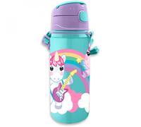 Botella De Aluminio 600Ml Con Pajita Y Nombre Para Niños Termica