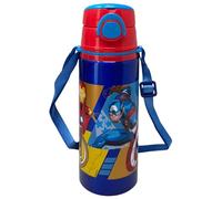 Botella de aluminio con pajita Avengers Marvel 730 ml botella con apertura automática pop-up para niños correa incluida