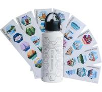 Botella de Aventura Awesome Maps - Adhesivos personalizables para botella de agua, 1 L, de acero inoxidable, sin BPA, a prueba de derrames
