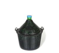 Botella de balón de 10 l, cuello estrecho, vidrio, verde, boca: tapa de solapa