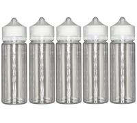 Botella de boca ancha 120ml Pet Unicorn botella vacía transparente con tapón transparente - Juego de 5