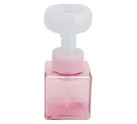 Botella de Bomba de Espuma de 250 Ml Portátil Recargable Reutilizable Sifang Transparente en Forma de Flor Subenvasador Cosmético Dispensador de Jabón Líquido (Rosa Transparente)