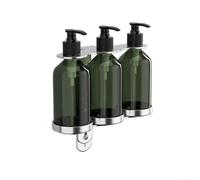 Botella de bomba de pared para jabón, champú y gel de ducha con fácil recarga (3 botellas)