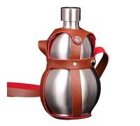 Botella de calabaza de acero inoxidable - Botella de agua de metal de 1,5 l con correa de transporte, a prueba de fugas, forma de calabaza, botella de agua para zumos, gimnasio, viajes de senderismo y
