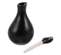 Botella de Cerámica para Aceites Esenciales 40ml Tapa Diseño Hoja Retro | Acabado Mate Negro Vintage, Evita Evaporación y Fugas, Adecuado para Salones y Uso Diario
