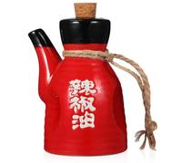 Botella de cerámica para salsa de soja, recipiente de vinagre, botella de salsa de cocina, dispensador de enjuague bucal, dispensador de aceite retro, recipiente de aceite de,