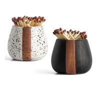 Botella de Cerillas,Porta Cerillas de Transparente Juego de 2 portacerillas de cerámica con encendedor for cerillas bonitas y elegantes - Cerillas en un frasco - Regalos decorativos modernos for la de