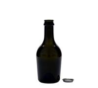 Botella de cerveza/champán de 330 ml 'Butterfly', vidrio, verde antiguo, boca: tapón corona
