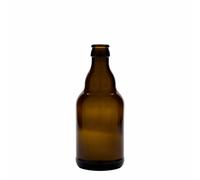 Botella de cerveza de 330 ml 'Steinie', vidrio, marrón, boca: tapón corona