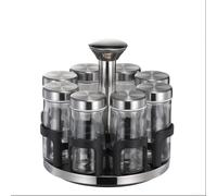 Botella de condimento giratoria con múltiples agujeros, botella de condimento para cocina, caja de coctelera de especias ajustable, juegos de coctelera para cocina, barbacoa, camping (plata)