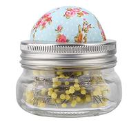 Botella de cristal con pernos rectos y perlas redondas, pin de costura gran cabezal acero inoxidable, agujas pernos acolchados, kit DIY para costura y manualidades