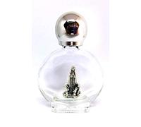 Botella de cristal con tapón plateado para agua bendita con aparición de la Virgen de Fátima, 90.294.90 013
