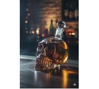 Botella de cristal Crystal Skull, 350 ml, decantador de whisky, licor, jarra de regalo