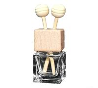 Botella de cristal vacía con tapa de madera y clip de ventilación de coche, apto para uso en difusor de aceite esencial o perfume