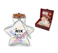 Botella de deseos LED en juego vintage de cofre del tesoro, regalo personalizado con luz de estrellas para cumpleaños, comunión y consagración juvenil (NIX)