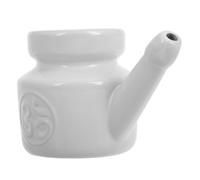 Botella de Enjuague Nasal 350ml de Cerámica para Yoga | Limpiador de Senos Paranasales, Uso Seguro y Suave, Limpieza Profunda, Diseño Elegante Blanco