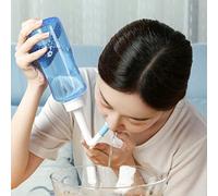 Botella de Enjuague Nasal Neti Pot, Botella de Lavado Nasal de 500 Ml, Solución de Lavado Nasal para Irrigación Nasal, Botella de Enjuague Nasal con Rociador Nasal Hidratante con 2 Boquillas para Enju