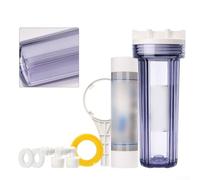 Botella de filtro de agua a prueba de fugas de 10 pulgadas para sistemas de arena de jardín, polipropileno de grado alimenticio, carcasa con cartucho purificador transparente de rosca de 4 puntos (A)