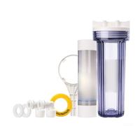 Botella de filtro purificador de agua a prueba de fugas de 10 pulgadas compatible con elemento de filtro de parte superior plana de 10 pulgadas, diseñada para sistemas de filtro de jardín y arena