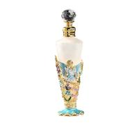 Botella de fragancias vacía de 25 ml con obras de arte fabricadas con aleaciones de zinc y mezcla de vidrio y metal, recipiente portátil para aromas