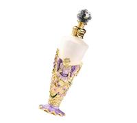 Botella de fragancias vacía de 25 ml con obras de arte fabricadas con aleaciones de zinc y mezcla de vidrio y metal, recipiente portátil para aromas